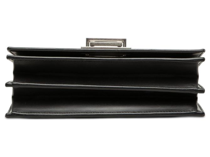 Saint Laurent Borsa a tracolla Metropolis in pelle liscia nera con catena Nero - vista 3