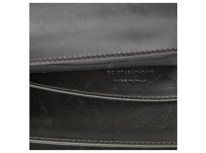 Saint Laurent Borsa a tracolla Metropolis in pelle liscia nera con catena Nero - vista 6