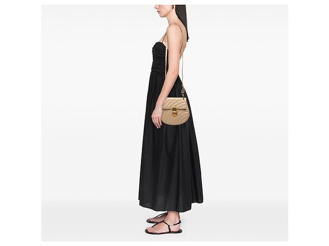 Chloé Borsa a tracolla Drew Bijou in pelle trapuntata beige Small - vista 10