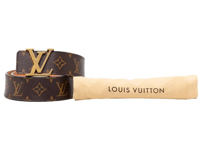 Cintura reversibile Louis Vuitton Monogram Initiales marrone - vista 10