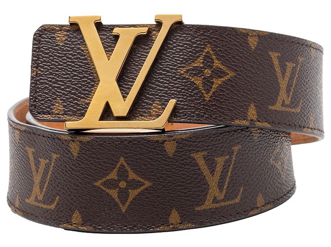 Cintura reversibile Louis Vuitton Monogram Initiales marrone - vista 4