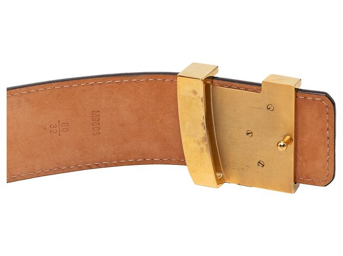 Cintura reversibile Louis Vuitton Monogram Initiales marrone - vista 9