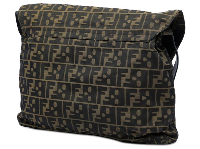 Borsa a tracolla Fendi Brown Zucca Canvas Skull Marrone - vista 2