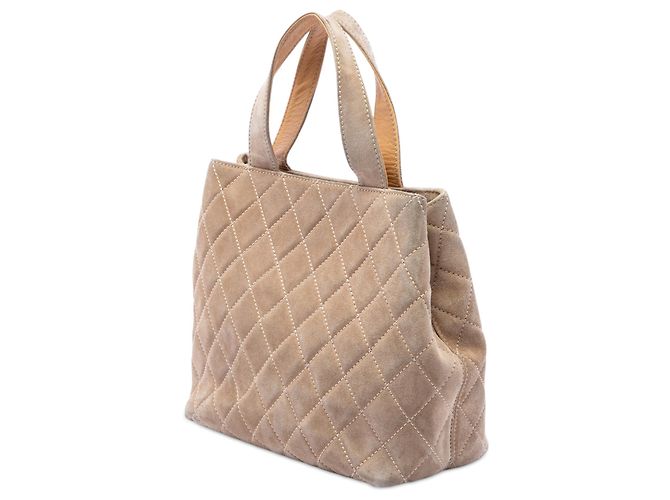 Bolso Chanel Beige CC de ante acolchado con cierre Turnlock - vista 2