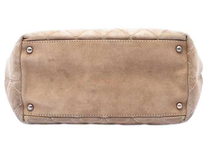 Bolso Chanel Beige CC de ante acolchado con cierre Turnlock - vista 3