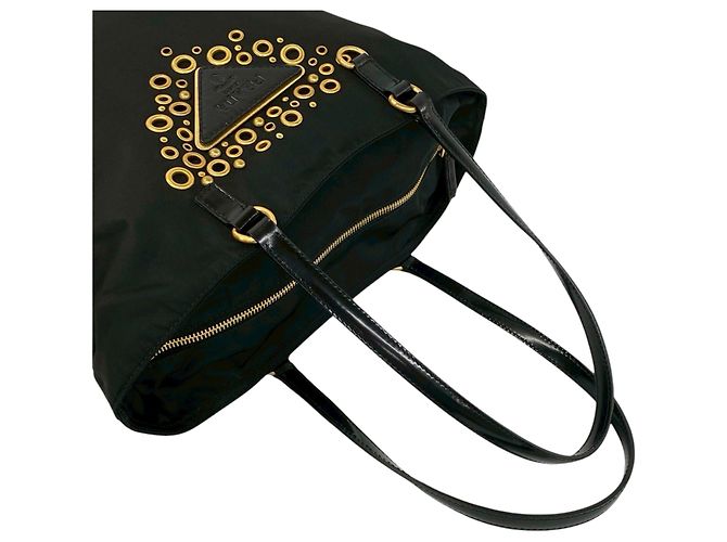 Tote Tessuto nero decorato Prada - vista 9