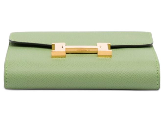 Hermès Constance Slim Wallet aus grünem Epsom-Leder Hellgrün - Ansicht 3