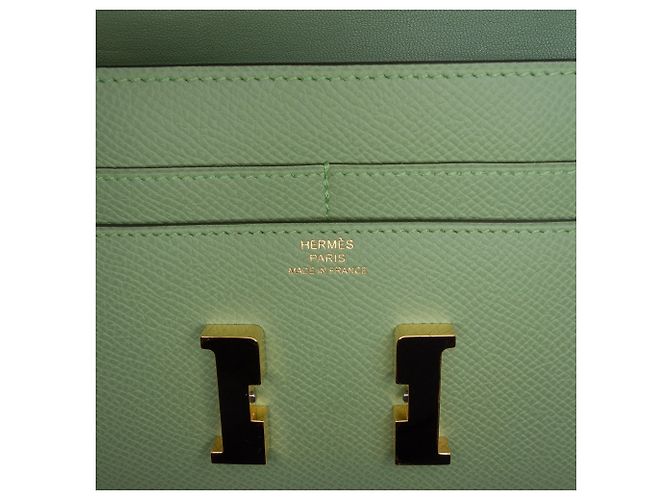 Hermès Constance Slim Wallet aus grünem Epsom-Leder Hellgrün - Ansicht 5