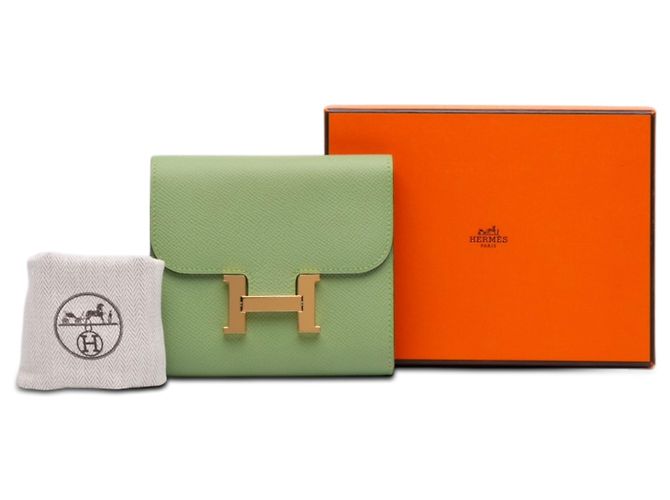 Hermès Constance Slim Wallet aus grünem Epsom-Leder Hellgrün - Ansicht 7