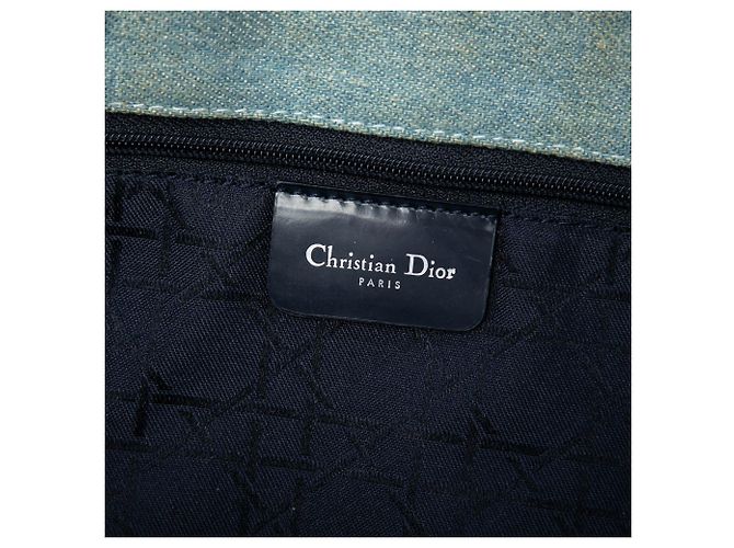Lady Dior in denim blu grande con manici in acrilico Cannage di Dior Blu chiaro - vista 5
