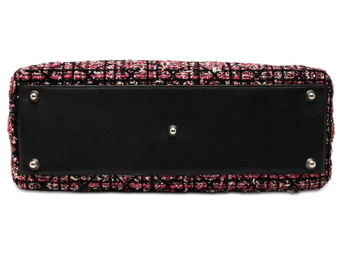 Lady Dior in tweed cannage rosa con frange, grande - vista 3