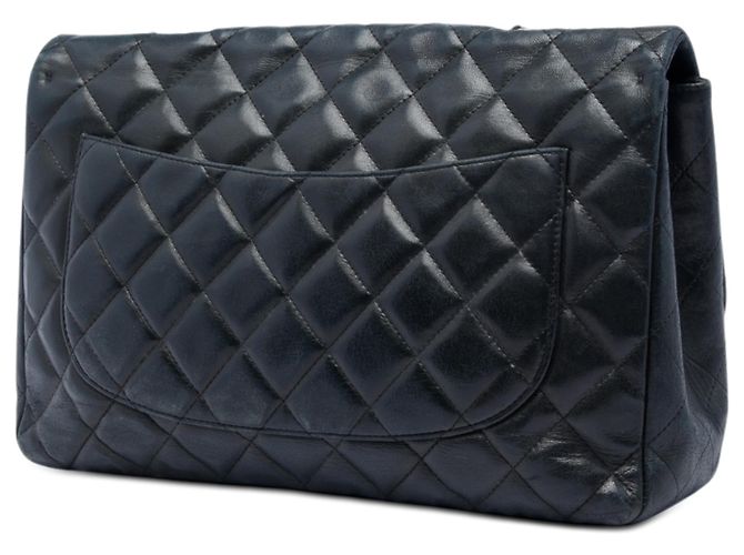Chanel Black Jumbo Classic Lambskin Single Flap Nero - vista 2