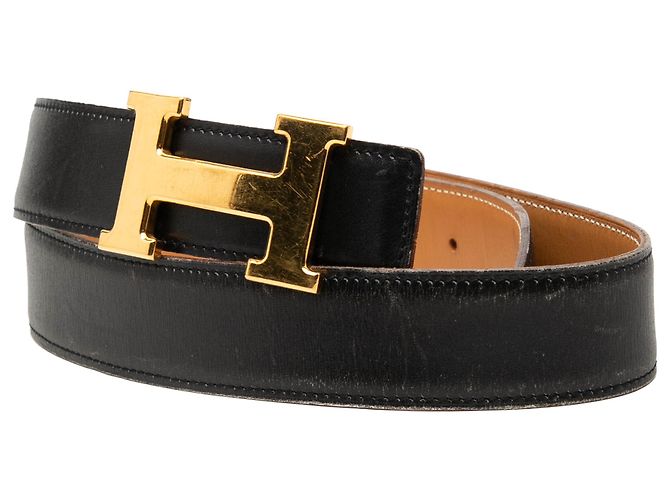 Cinturón reversible Hermès Black Box Calf Constance H Negro - vista 2