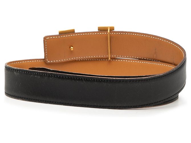 Cinturón reversible Hermès Black Box Calf Constance H Negro - vista 3