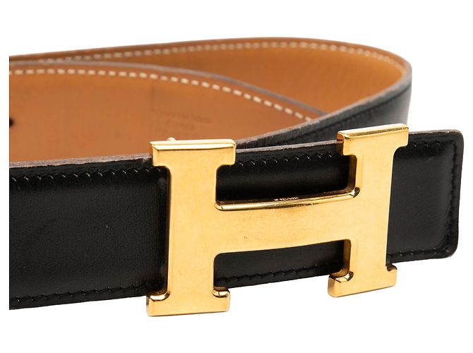 Cinturón reversible Hermès Black Box Calf Constance H Negro - vista 4