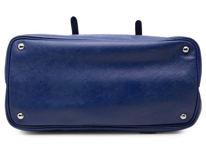 Borsa Prada Blue Medium Saffiano Cuir Double Handle Blu scuro - vista 3