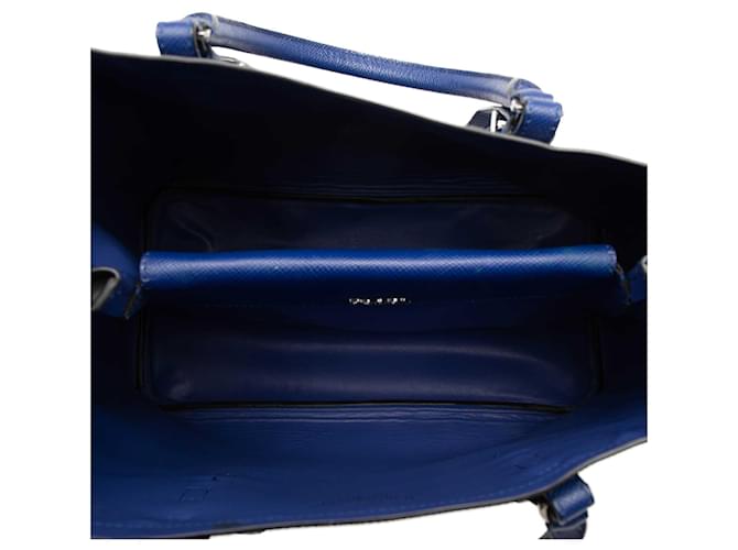 Borsa Prada Blue Medium Saffiano Cuir Double Handle Blu scuro - vista 4