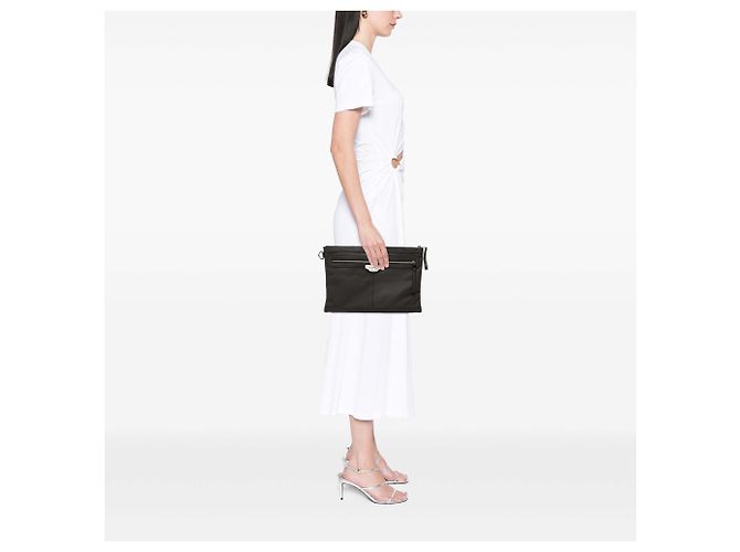 Clutch in pelle di agnello nero marmorizzata Balenciaga L - vista 6