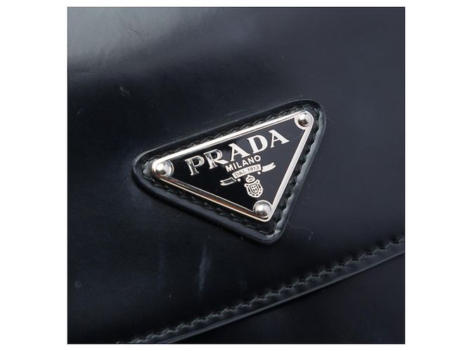Borsa a tracolla Prada Cleo con patta in pelle Spazzolato nera Nero - vista 5
