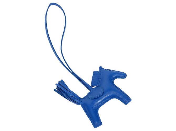Charm per borsa Hermès Blue Milo in agnello Grigri Rodeo PM - vista 2