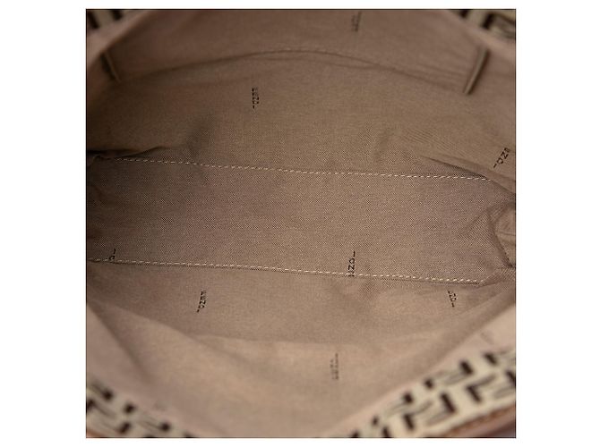 Fendi Beige Zucchino Canvas Chef Front Pocket Shopping Tote - Ansicht 4