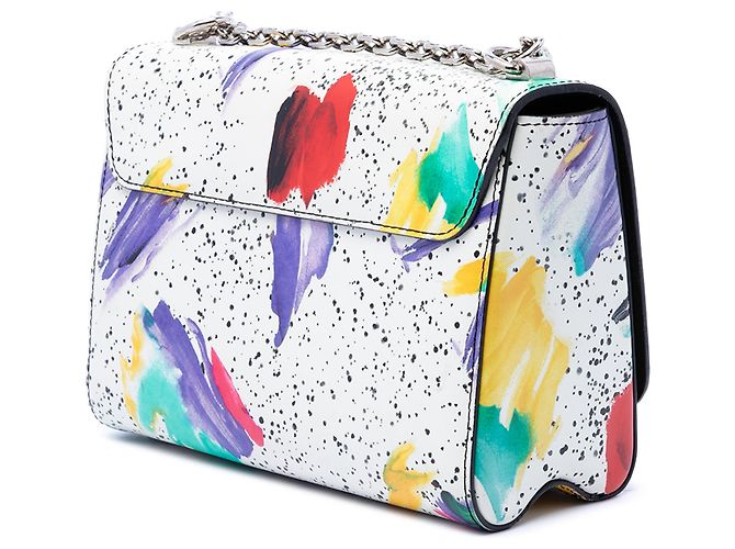 Louis Vuitton Twist MM en cuero blanco con estampado Splash - vista 2