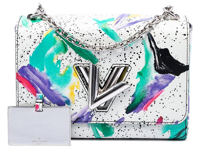Louis Vuitton Twist MM en cuero blanco con estampado Splash - vista 7