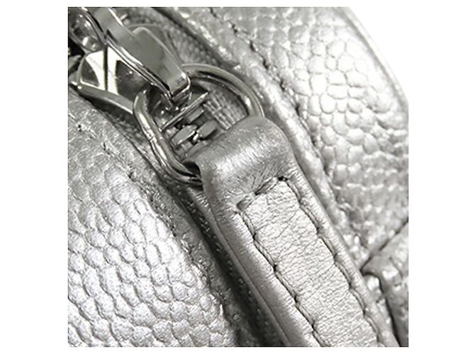 Vanity Beauty Case Chanel Silver Medium Caviar CC Filigree Argento - vista 9