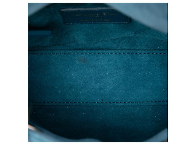 Lady Dior Mini aus blauem Samt Cannage - Ansicht 4