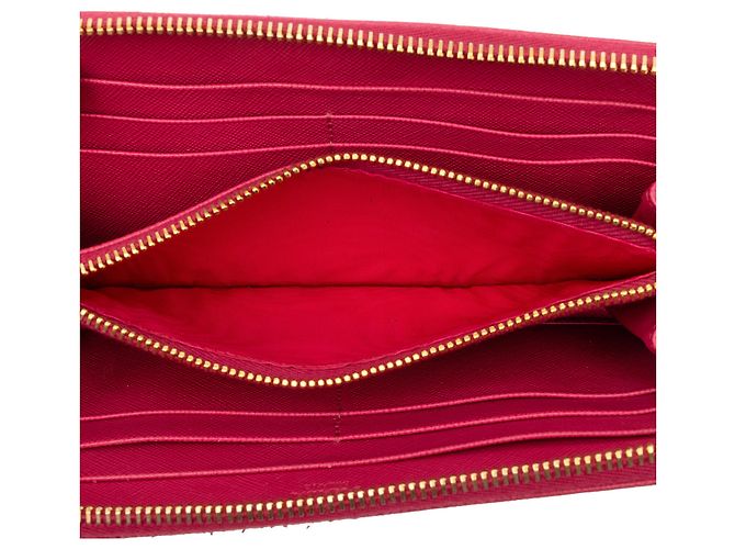Prada Pink Saffiano Zip Around Long Wallet - view 4
