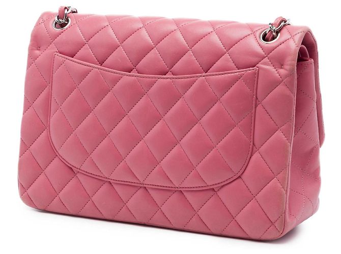 Chanel Pink Jumbo Classic Lambskin Double Flap Rosa - vista 2