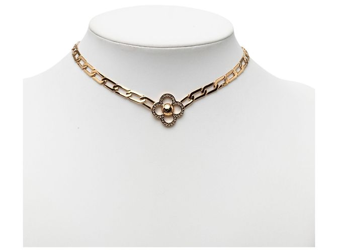 Collana Louis Vuitton Gold Placcato Oro Crystal Flower Power D'oro - vista 6