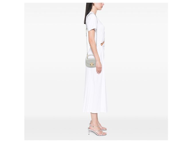 Céline Celine Besace Clea Gray Mini Shiny Calfskin Satchel Braun Grau - Ansicht 6