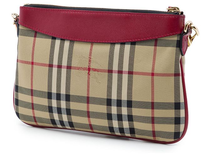 Burberry Beige Haymarket Check Nylon Peyton Crossbody - vista 2