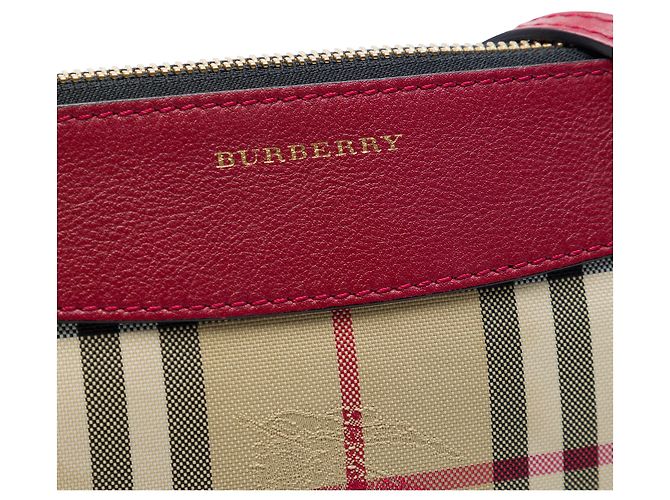 Burberry Beige Haymarket Check Nylon Peyton Crossbody - vista 5