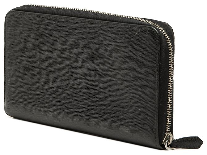 Portafoglio da viaggio con zip Prada Black Saffiano Nero - vista 2