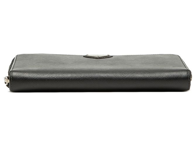 Portafoglio da viaggio con zip Prada Black Saffiano Nero - vista 3