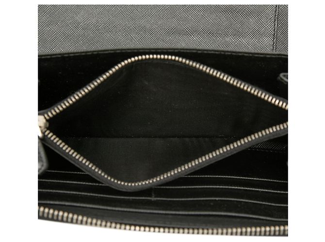 Portafoglio da viaggio con zip Prada Black Saffiano Nero - vista 5