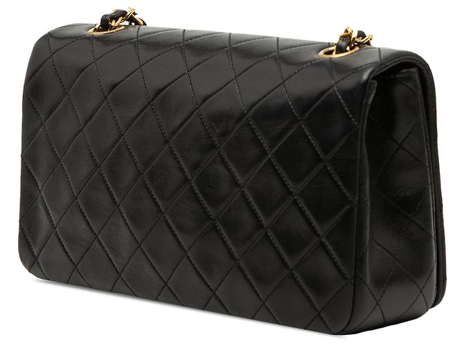Chanel Black Medium Quilted Lambskin Full Flap Nero - vista 2