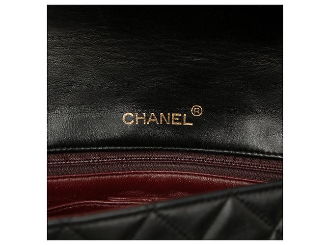 Chanel Black Medium Quilted Lambskin Full Flap Nero - vista 5