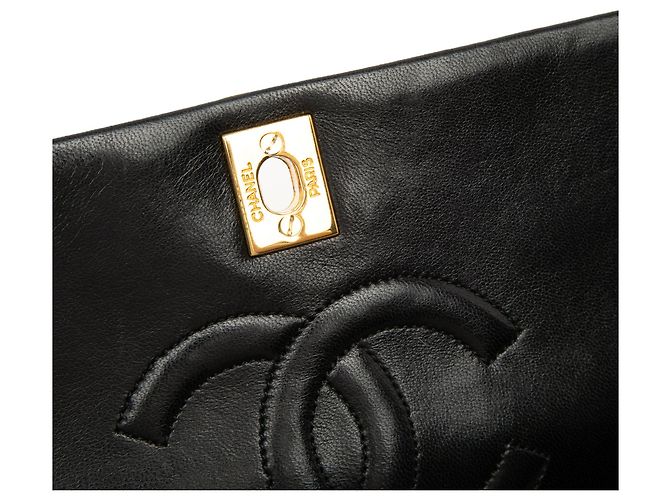 Chanel Black Medium Quilted Lambskin Full Flap Nero - vista 6
