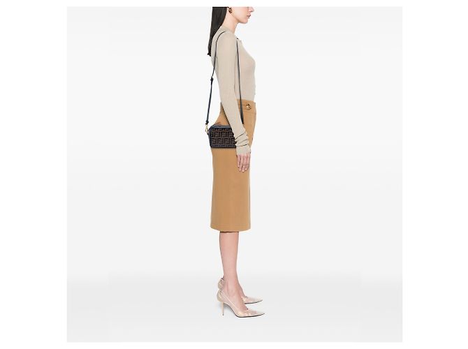 Fendi Braune Mini Zucca Prägeleder Camera Bag - Ansicht 6