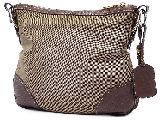 Borsa a tracolla Prada in tela beige Canapa con logo - vista 2