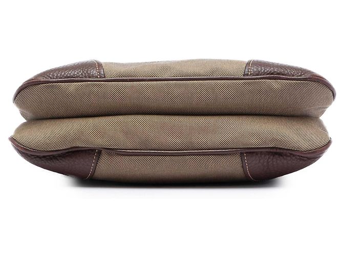 Borsa a tracolla Prada in tela beige Canapa con logo - vista 3