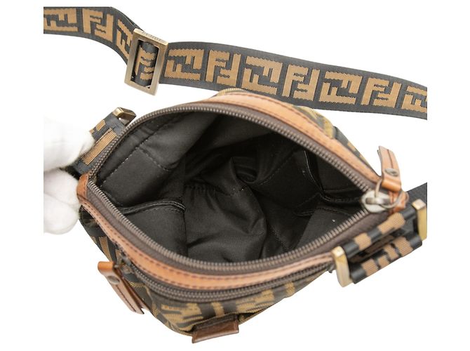 Fendi Marrone Zucca Canvas Crossbody - vista 4