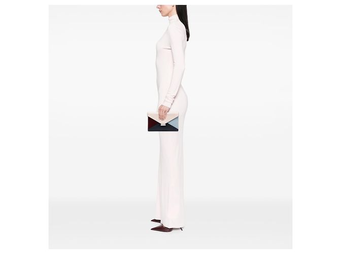Diamond Céline Clutch Celine in pelle di vitello rosa e crine di cavallo con diamanti - vista 6