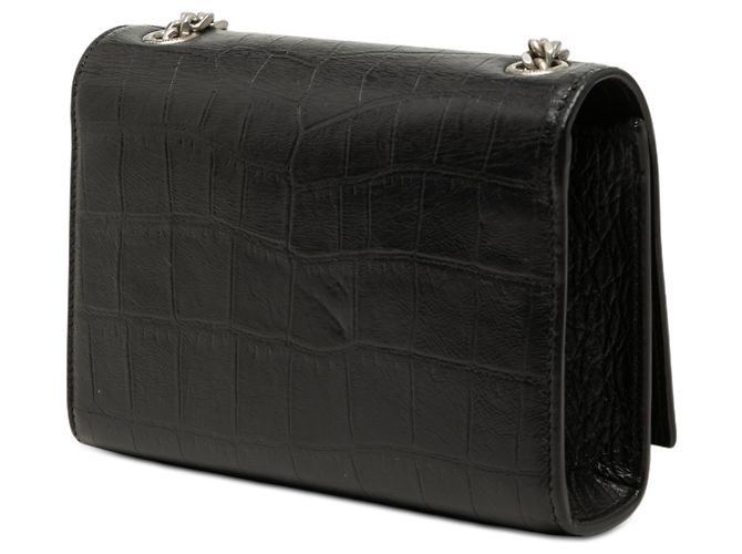 Borsa a tracolla Kate con nappa con stampa coccodrillo nera Saint Laurent Small Nero - vista 2