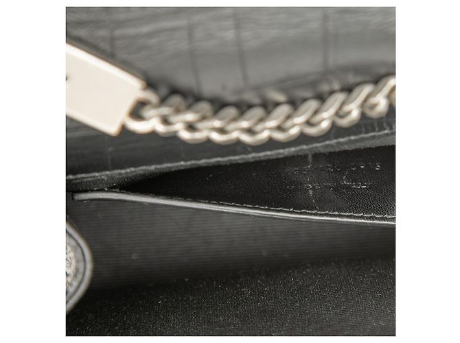 Borsa a tracolla Kate con nappa con stampa coccodrillo nera Saint Laurent Small Nero - vista 6