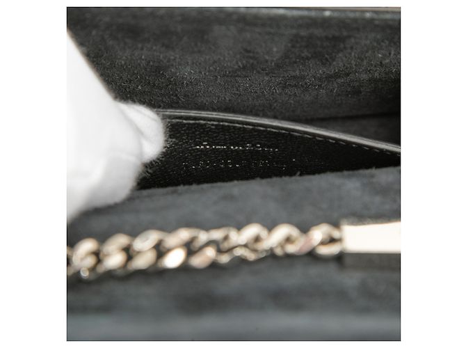 Borsa a tracolla Kate con nappa con stampa coccodrillo nera Saint Laurent Small Nero - vista 6
