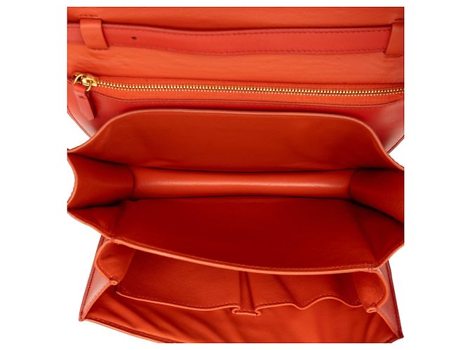 Céline Celine Orange Medium Calfskin Classic Box Rosso Arancione - vista 4